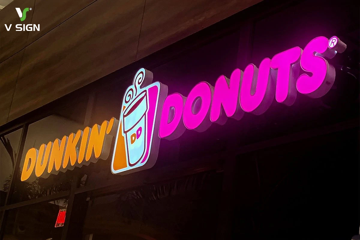 dunkin donuts lead signage board